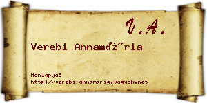 Verebi Annamária névjegykártya