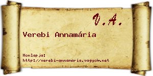 Verebi Annamária névjegykártya
